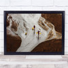 aerial view lake women fishing buckets Wall Art Print aerial view lake women fishing buckets Wall Art Print
