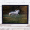 Beauty In Autumn horse trotting blurry Wall Art Print