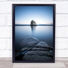 Blue Steele lake tree reflection rocks Wall Art Print