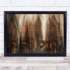 Cityscape Street Urban Tram Brown Blur Wall Art Print