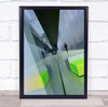 Green square person walking reflection Wall Art Print