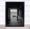 Hideout running dog distressed doorway Wall Art Print