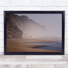 Landscape Beach Coastal Fog Brown Sand Wall Art Print