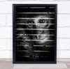 Monkey in cage black and white animals Wall Art Print