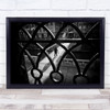 Morning Walk patterned window budlings Wall Art Print