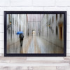 Munich Germany Rain Colour Blue Blurry Wall Art Print