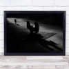 Abstract statue shadow person walking Wall Art Print