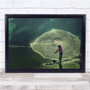 Morning Of Hope man giant net fishing Wall Art Print