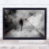 Smoke Walk Pedestrian black and white Wall Art Print