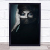 Staring At You hair in face blue eyes Wall Art Print