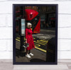 The Wait bus stop woman in red London Wall Art Print