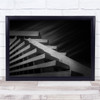 To The Top Stairs Shadows Black White Wall Art Print