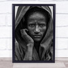 African man head robe stare up close Wall Art Print