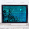 Blue sky illustration bird night sky Wall Art Print