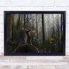 Close up Horse Forest yellow flowers Wall Art Print