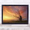 Dead Tree Withered sunrise Landscape Wall Art Print