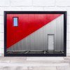Diagonal Red Industrial Divided Door Wall Art Print