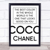 Coco Chanel Best Colour Quote Wall Art Print Coco Chanel Best Colour Quote Wall Art Print