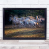 Panoramic Horses Running Motion Blur Wall Art Print