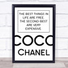 Coco Chanel Best Things In Life Quote Wall Art Print