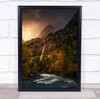 Waterfall beautiful mountain sunrise Wall Art Print