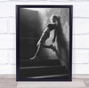 woman leaning on wall pose staircase Wall Art Print