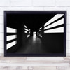 Corridor Black White Stripes Person Wall Art Print