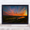 Foliage Sunset Landscape Sky meadow Wall Art Print