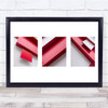 Landscape Three Images Red Abstract Wall Art Print