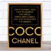 Black & Gold Coco Chanel Dress Impeccably Quote Wall Art Print