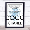 Blue Coco Chanel Dress Impeccably Quote Wall Art Print