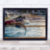 Touch Swimming Splash Sports Events Wall Art Print