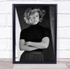 woman short curly hair arms crossed Wall Art Print