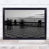 Chequered floor People blurry view Wall Art Print