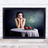 Forbiden Fruit Woman at table Pose Wall Art Print