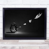 Time Flies Black White Clock Alarm Wall Art Print