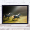 Gilded Path galloping horses Blur Wall Art Print