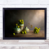Grapes Vase Still Life With Green Wall Art Print