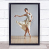 Olga white ballerina elegant pose Wall Art Print