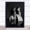 oval black and white swirl shapes Wall Art Print