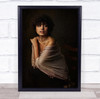 woman clothing pose stare arms up Wall Art Print