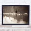 Woman rowing reflection sparkling Wall Art Print