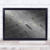 Carpark Man walking cones arrows Wall Art Print