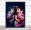 Double Red Line woman reflection Wall Art Print