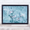 droplets blue pink floral nature Wall Art Print