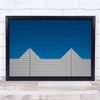Rooftop Shapes Lines Blue Simple Wall Art Print