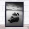 Three Black Stones sea landscape Wall Art Print