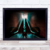 Way Out escalators blurry motion Wall Art Print