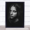 Woman pose close up hair on face Wall Art Print