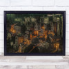 Abstract Wavy Town In The Night Wall Art Print